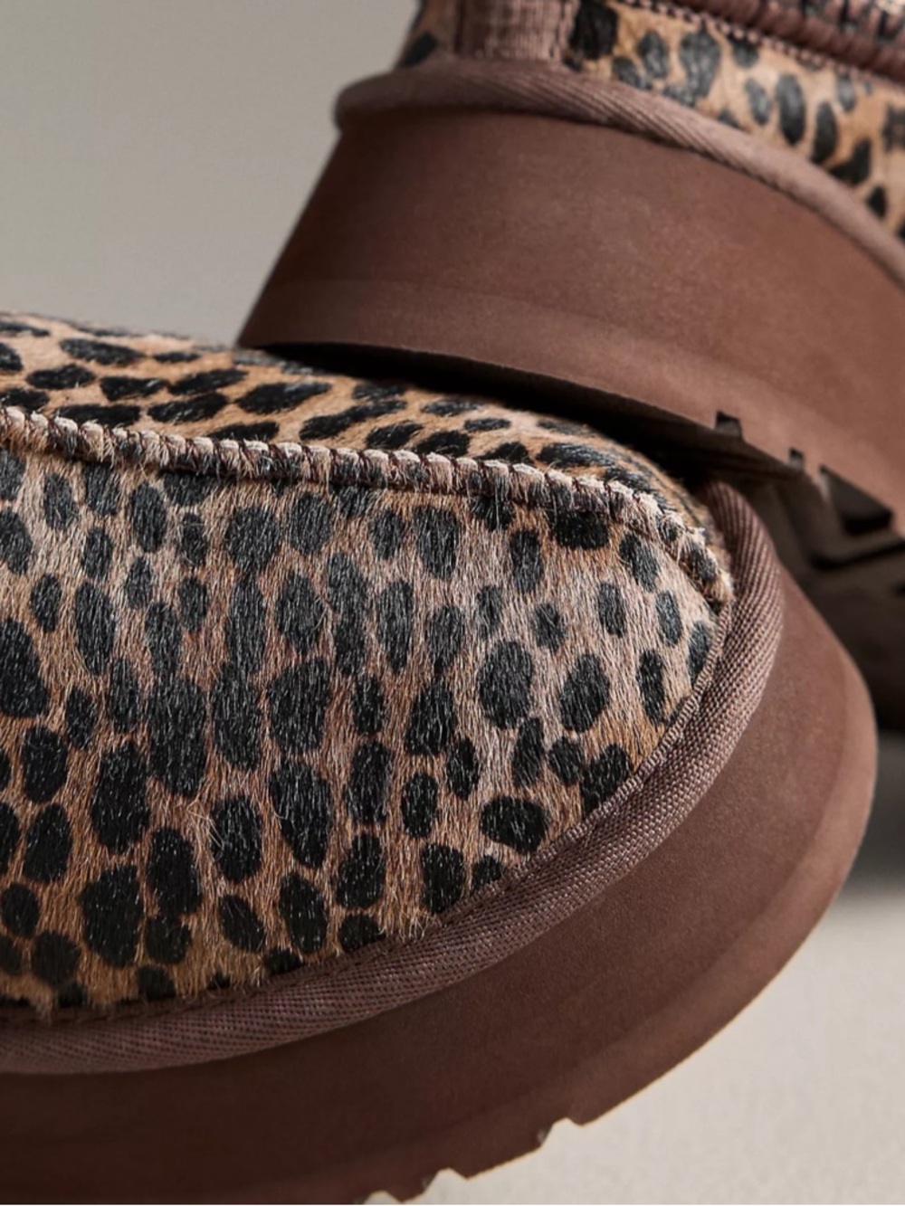 . UGG TAZZ Leopard Brown Caspian Platform Slipper Shoes - Picture 4 of 13